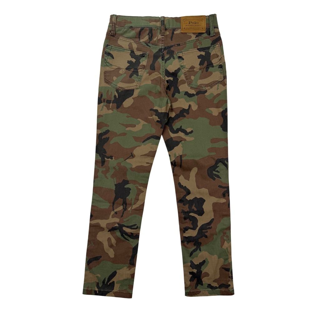 Polo Ralph Lauren Kids Sullivan Slim Camo Pants Green Brown Sz 10 Adjustable New - Picture 3 of 8
